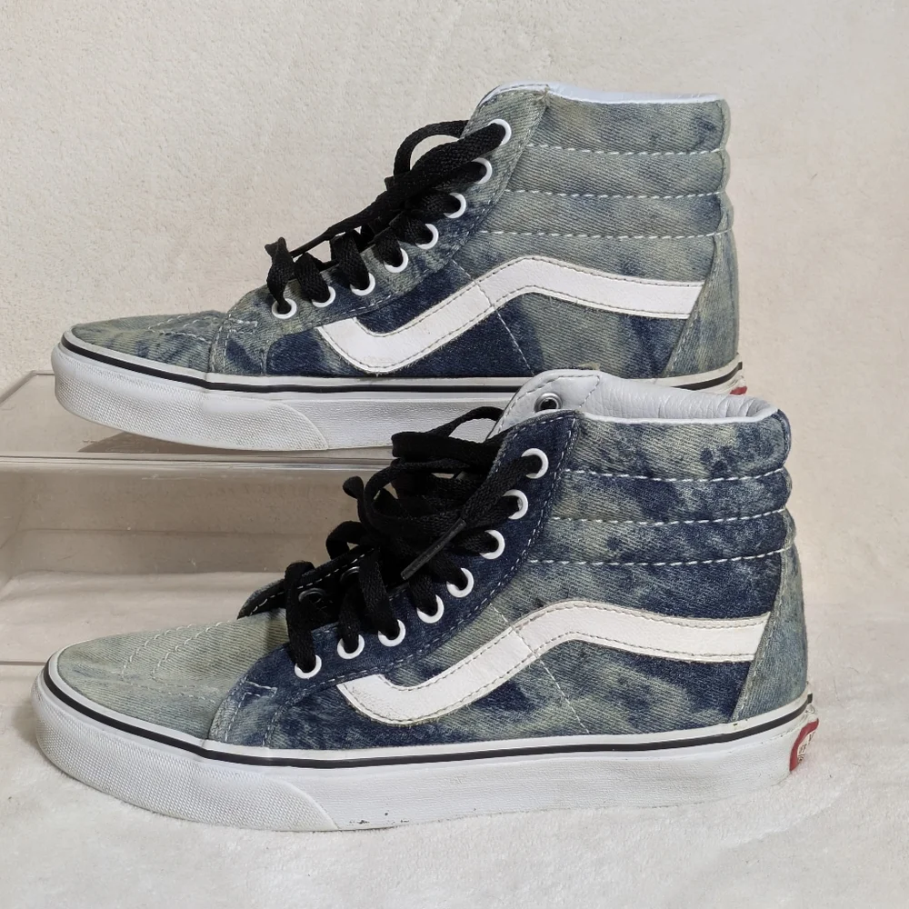 Vans Sk8-Hi Acid Wash‎ Denim Jean Sneakers Skater Grunge Goth Sz W6.5 M5